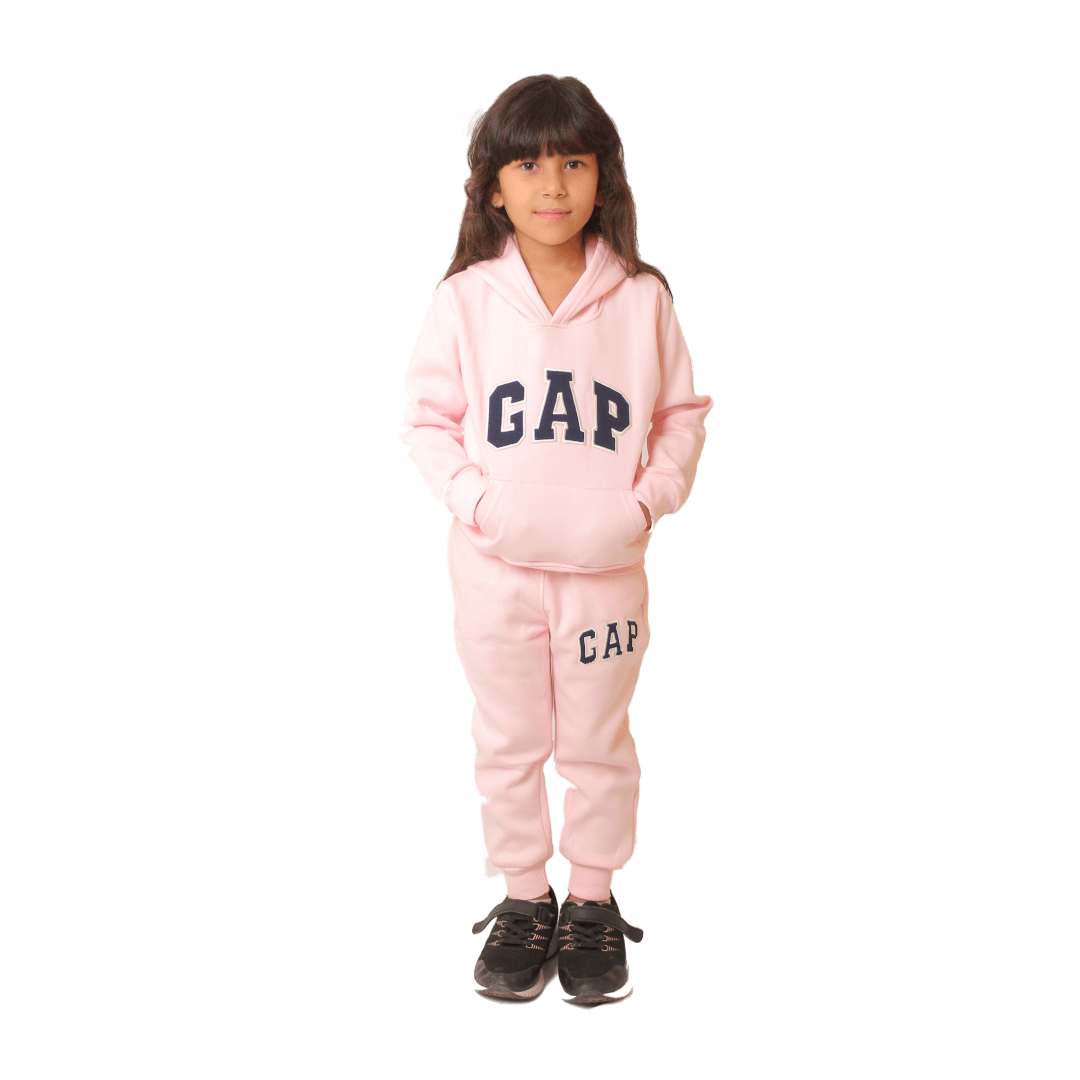 Winter23_KIDS Kids Jacket Girls Set Of Sweatshirt & Pants - Pink