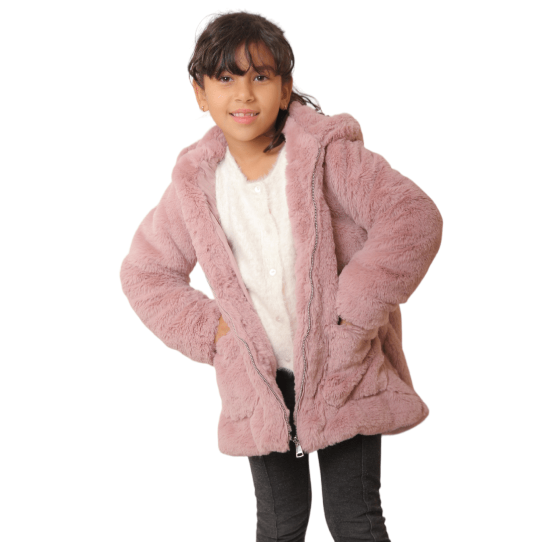 Winter23_KIDS Kids Jacket Heavy Fur Kids Jacket - Pale Pink
