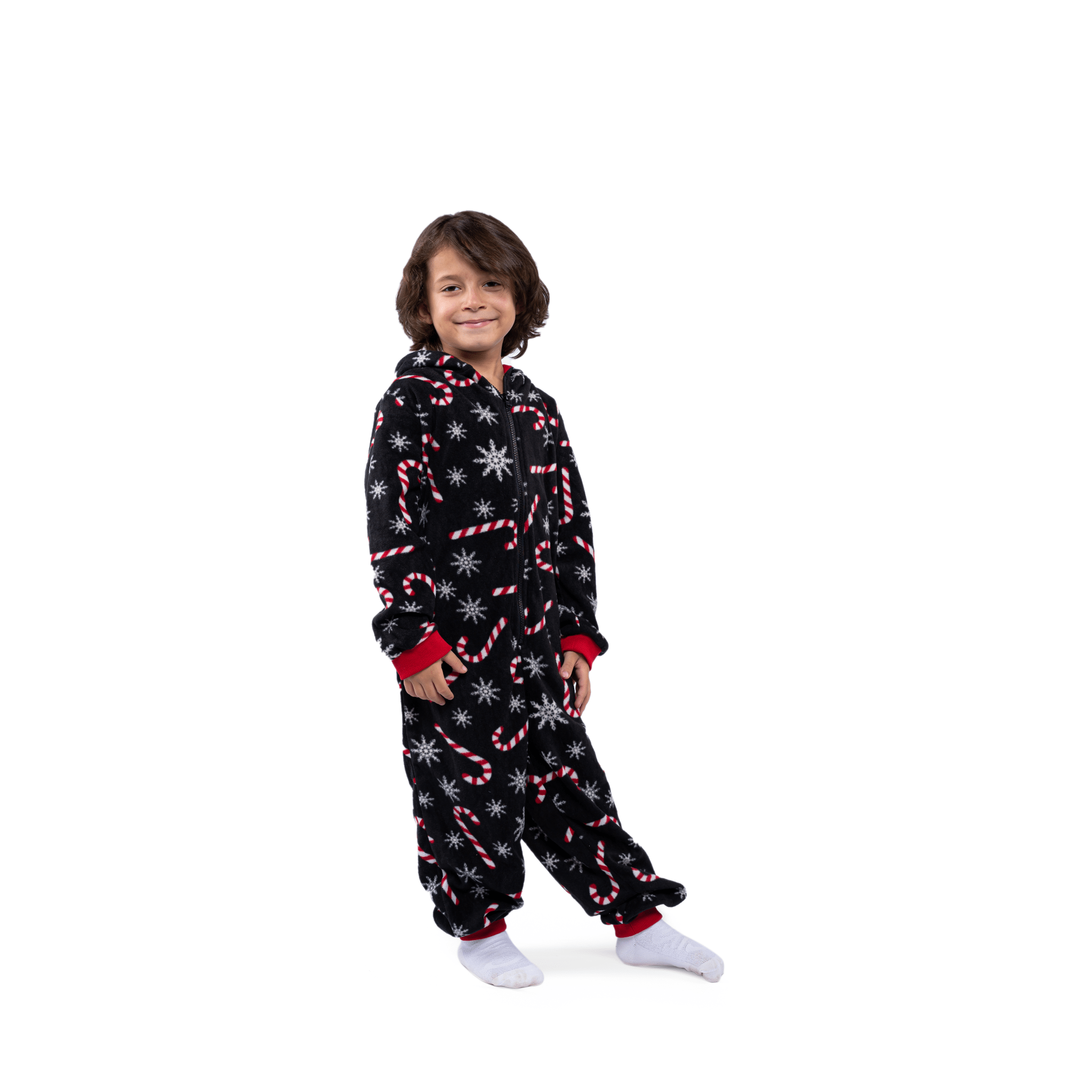 Winter23_KIDS Kids Pajama Kids Christmas Salopette (Onesie) - Black