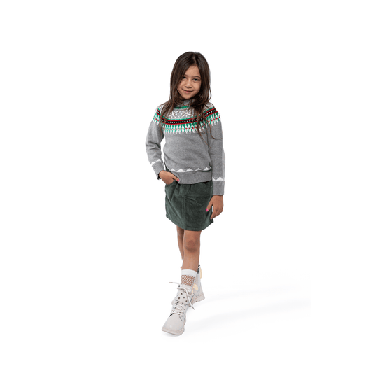 Winter23_KIDS Kids Pullover Kids Grey "Christmas" Pullover