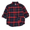 Winter23_KIDS Kids Shirts Kids Long Sleeves - Wool Shirt - Red x Dark Blue