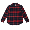 Winter23_KIDS Kids Shirts Kids Long Sleeves - Wool Shirt - Red x Dark Blue