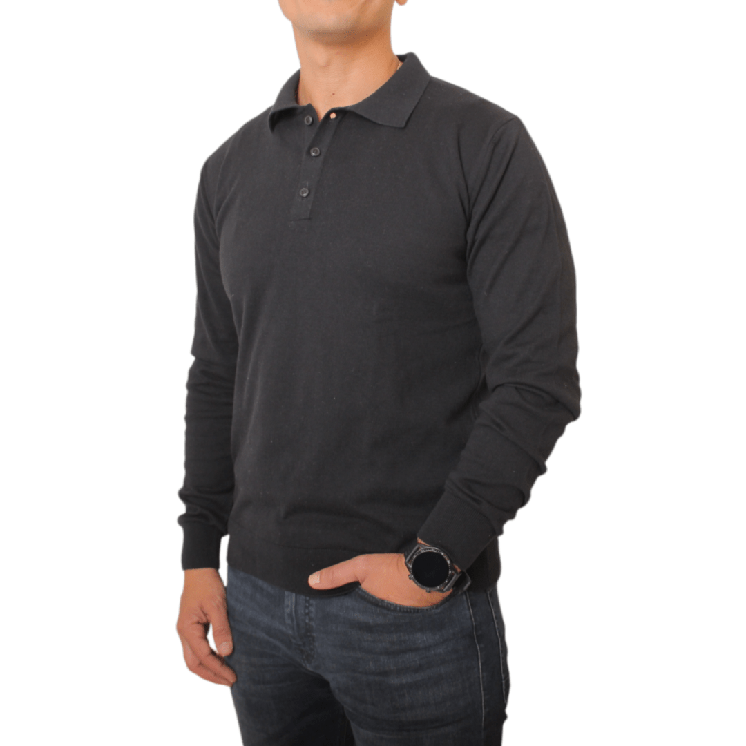 Winter23_MEN Men Pullover Massimo Dutti Sweatshirt With Buttons - Black