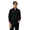 Winter23_MEN Men Pullover WOOL AND CASHMERE MOCK NECK SWEATER - BLACK