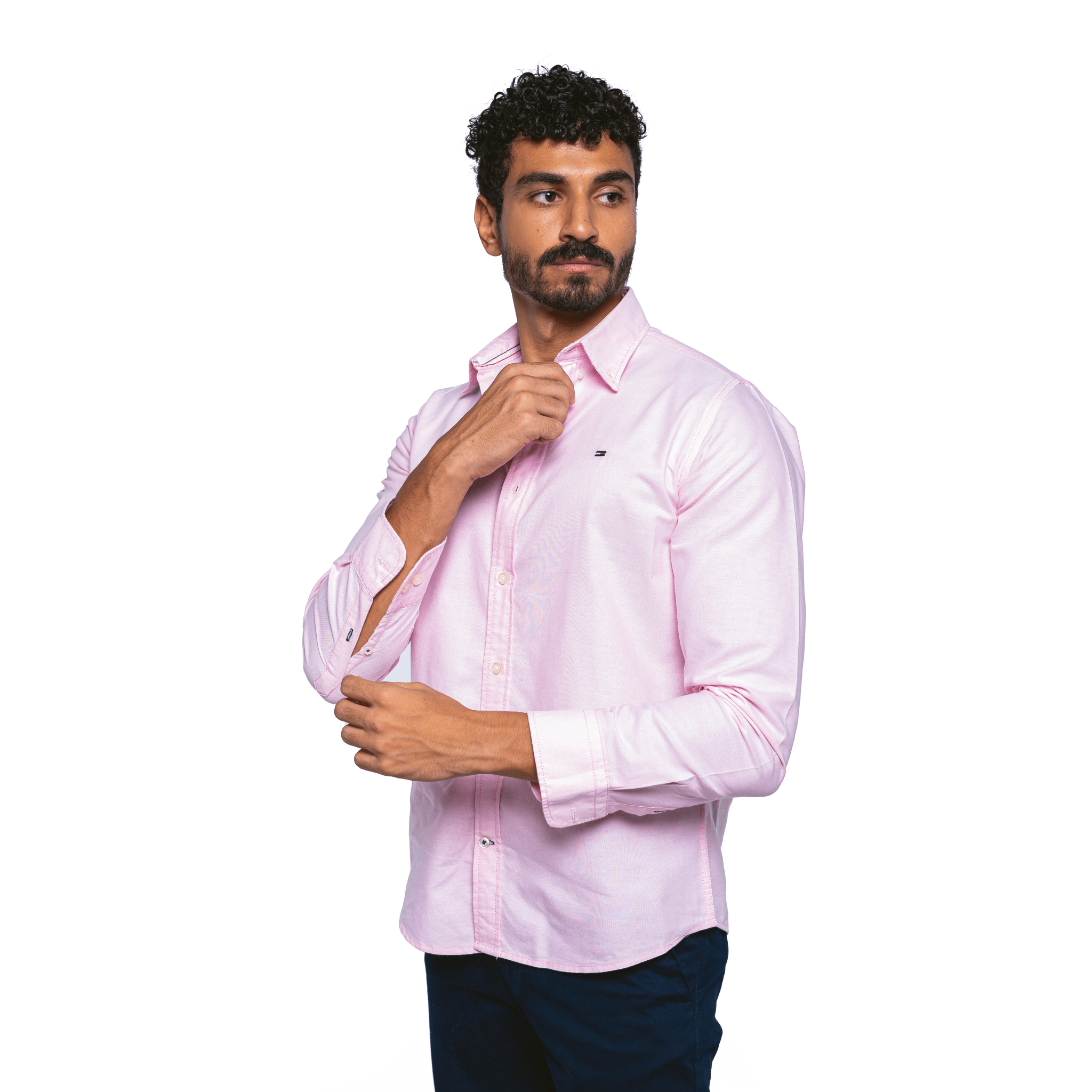 Winter23_MEN Men Shirt Long Sleeve TH Men Shirt  -- Pink