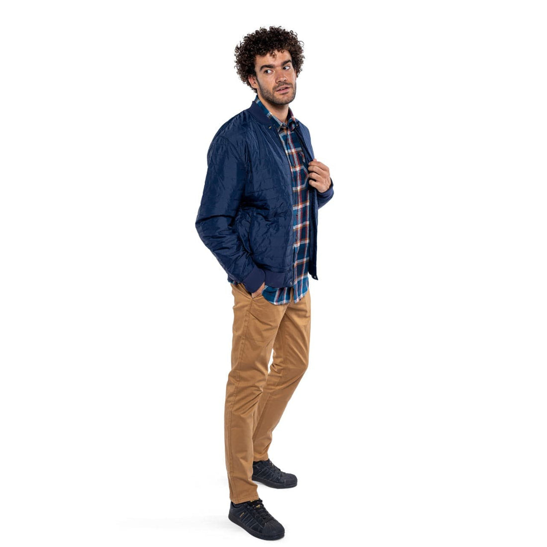 Winter23_MEN Men Shirt Men (cotton + polyester) OverSized Shirt - Dark Blue