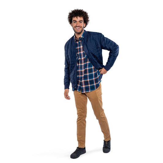 Winter23_MEN Men Shirt Men (cotton + polyester) OverSized Shirt - Dark Blue