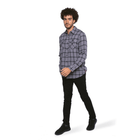 Winter23_MEN Men Shirt Men (cotton + polyester) OverSized Shirt - Grey x Black