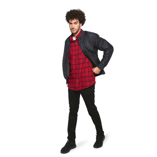 Winter23_MEN Men Shirt Men (cotton + polyester) OverSized Shirt - Red x Black