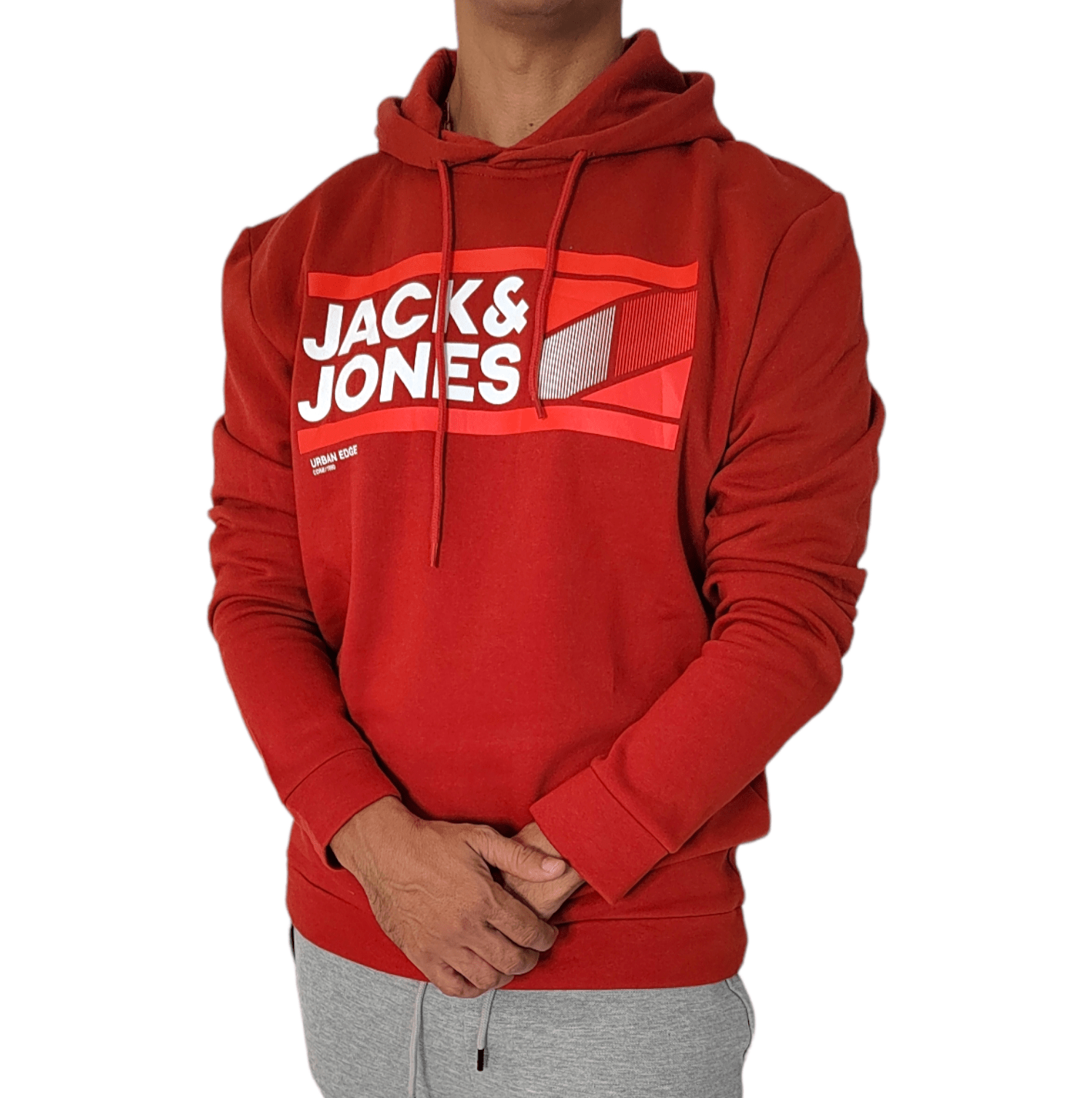 Winter23_MEN Men Sweatshirt Men Sweatshirt - Brick Red (white font)