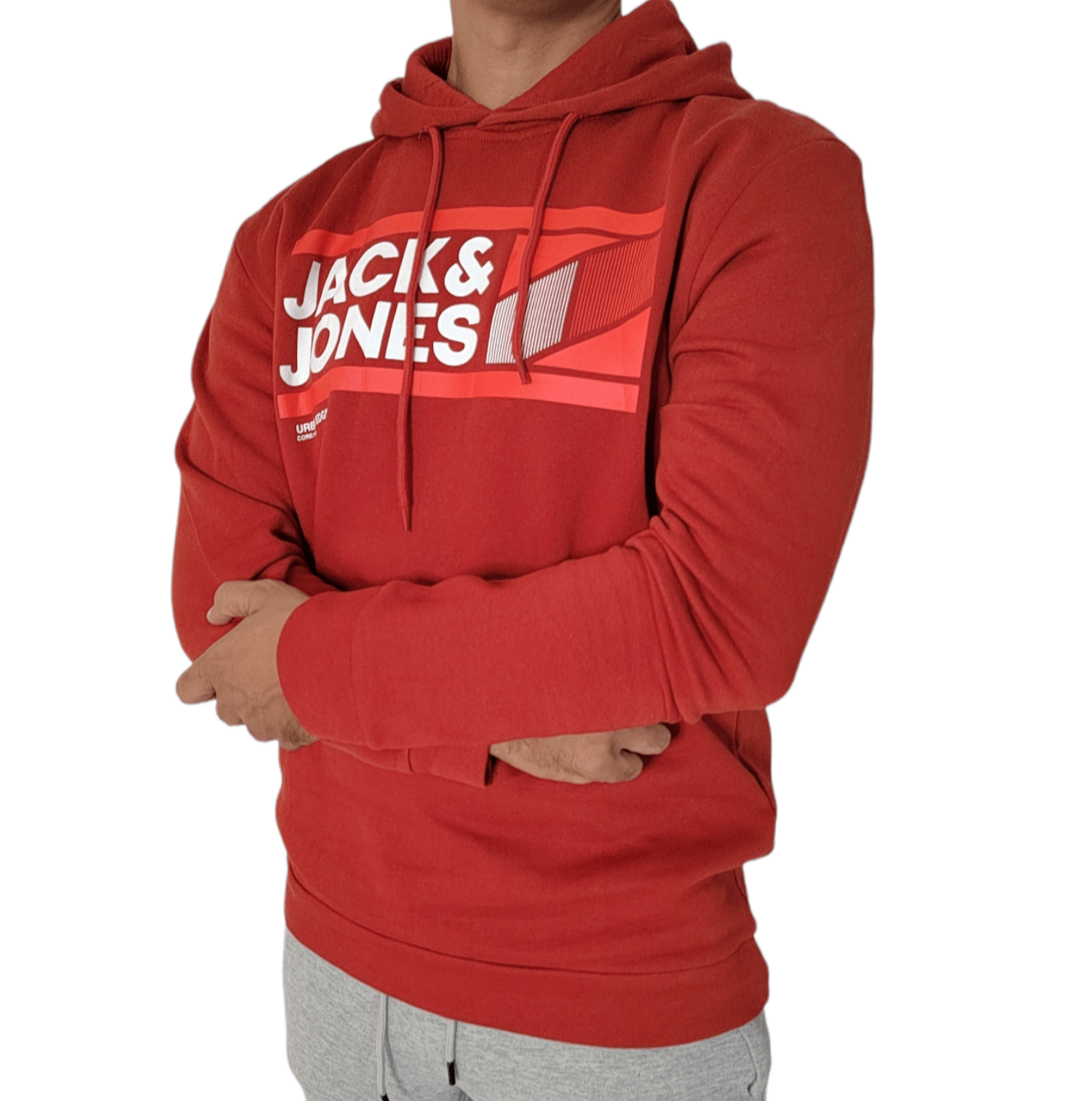 Winter23_MEN Men Sweatshirt Men Sweatshirt - Brick Red (white font)