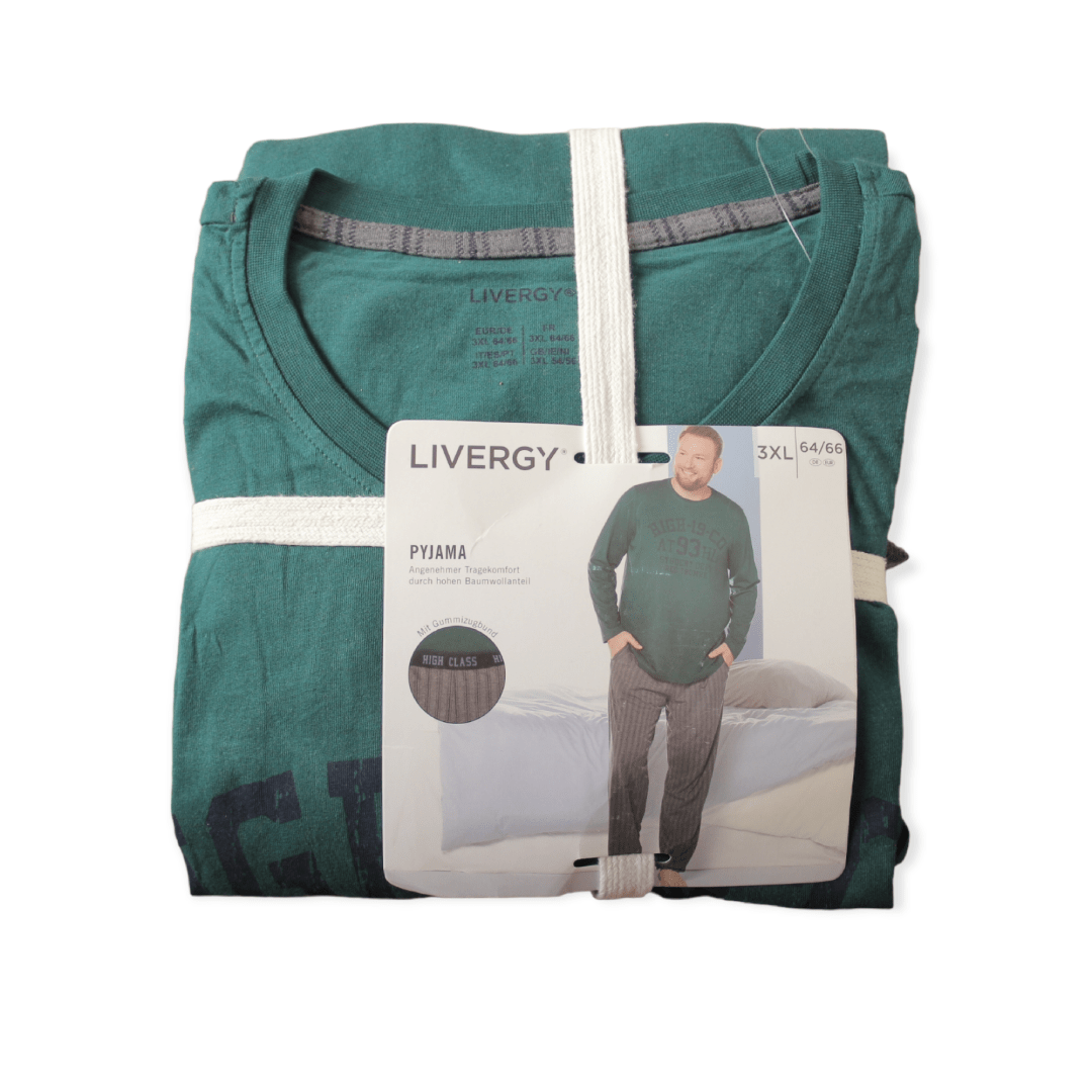 Winter23_MEN Pyjamas Men LIVERGY Pajama (BIG SIZE) - Oil Green