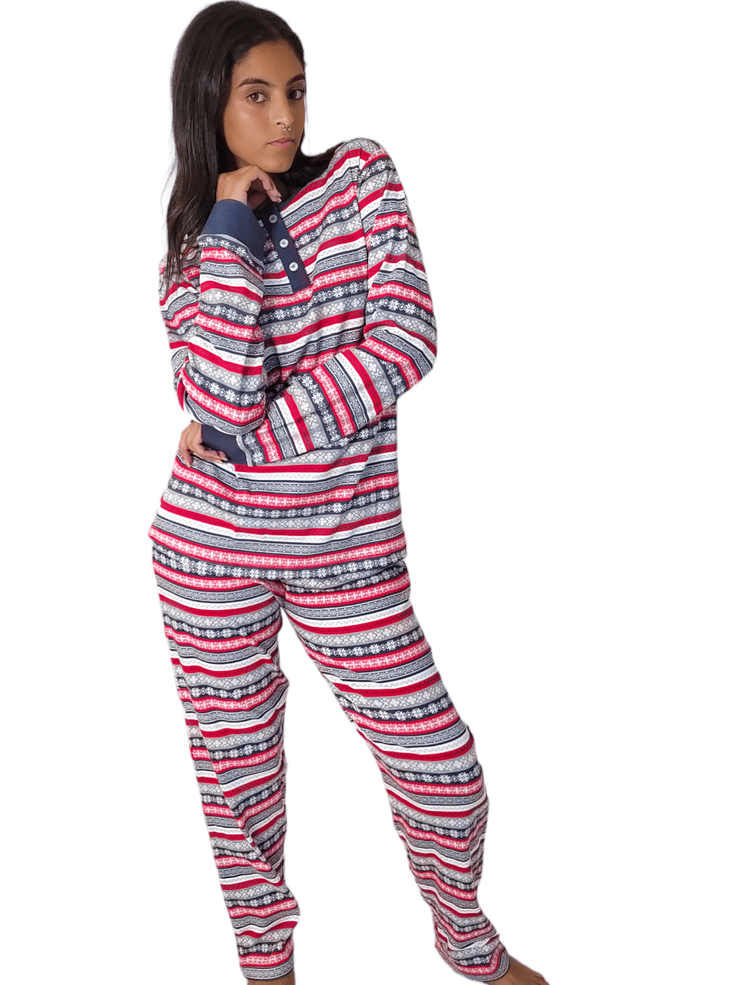 Winter23_WOMEN Pyjamas Women Cotton Pajama Set - Christmas