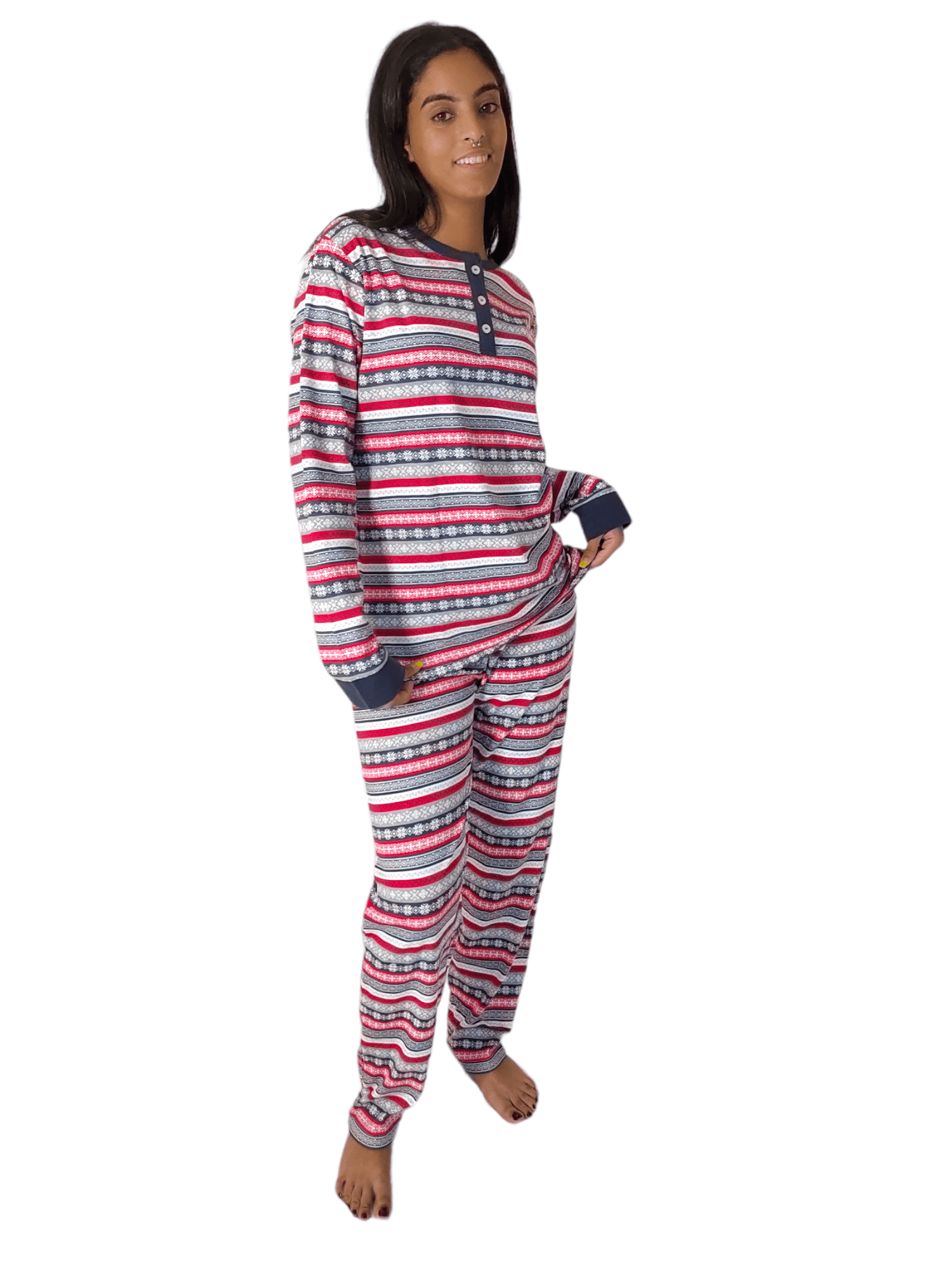 Winter23_WOMEN Pyjamas Women Cotton Pajama Set - Christmas