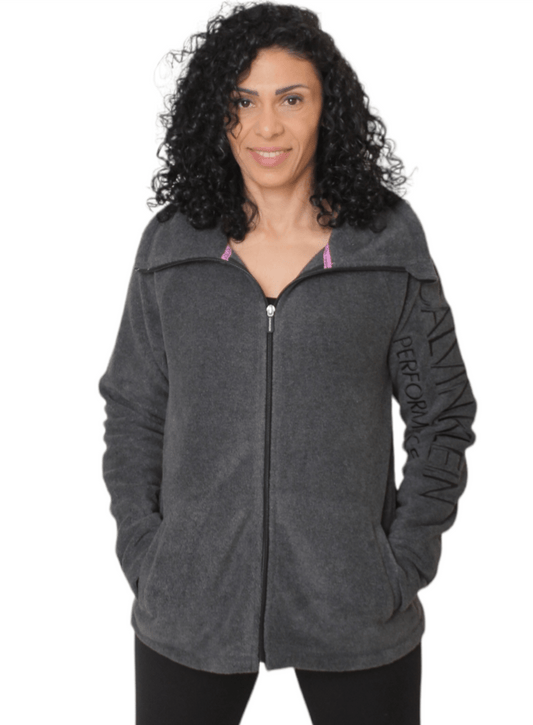 Winter23_WOMEN Women Jacket Full Zipper Jacket - CK -  Dark Grey 2