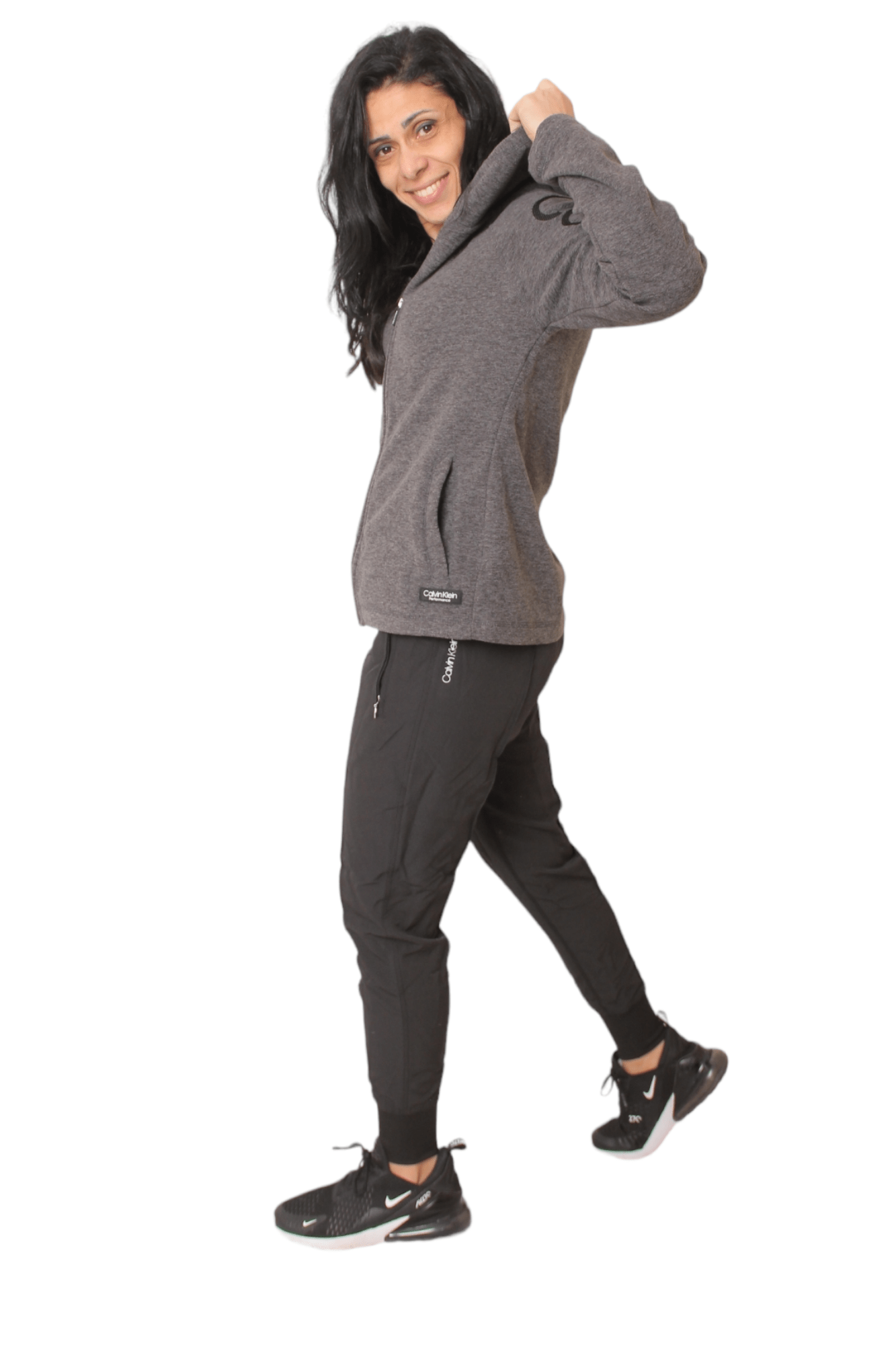 Winter23_WOMEN Women Jacket Full Zipper Jacket - CK - Dark Grey