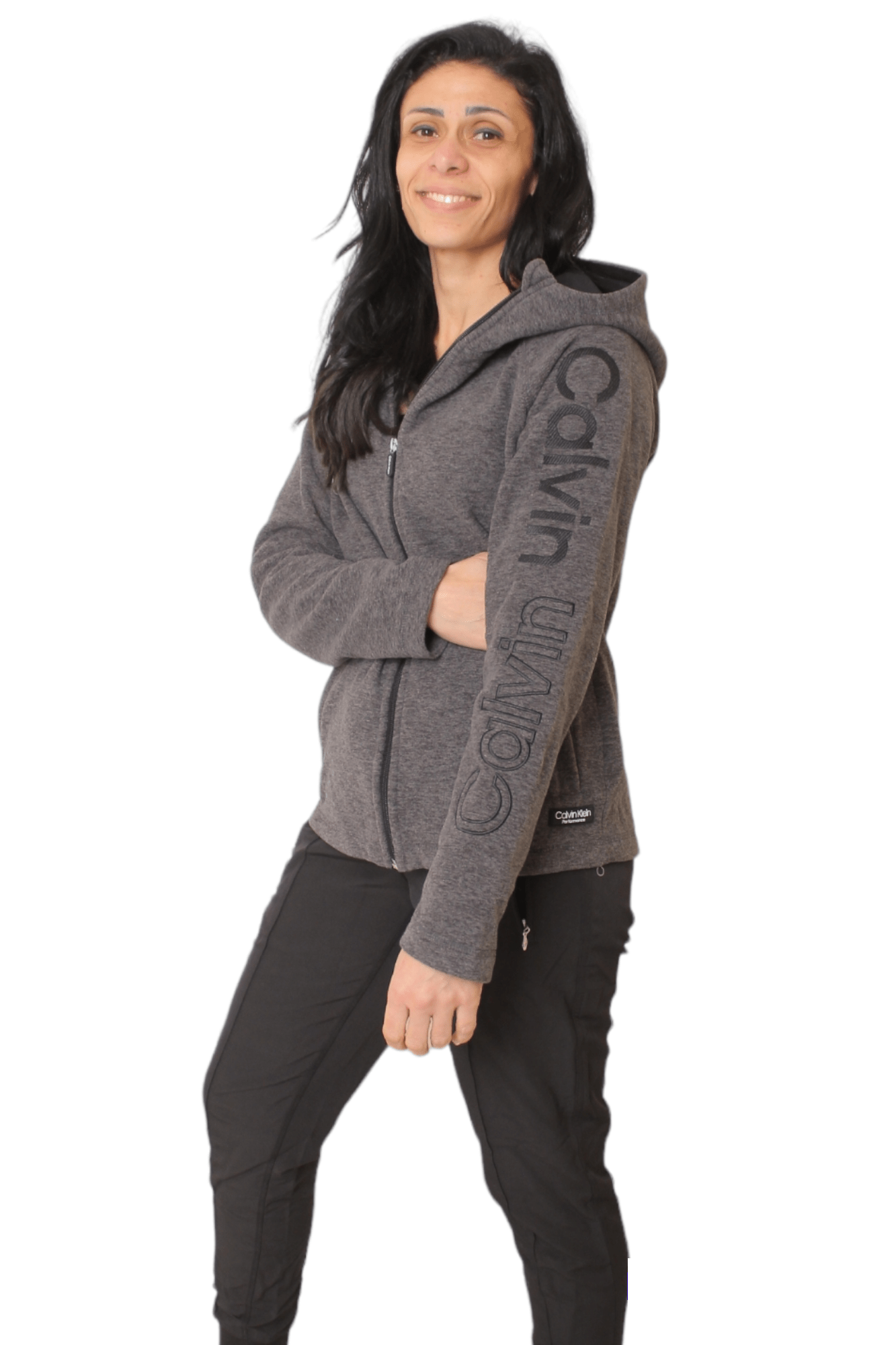 Winter23_WOMEN Women Jacket Full Zipper Jacket - CK - Dark Grey