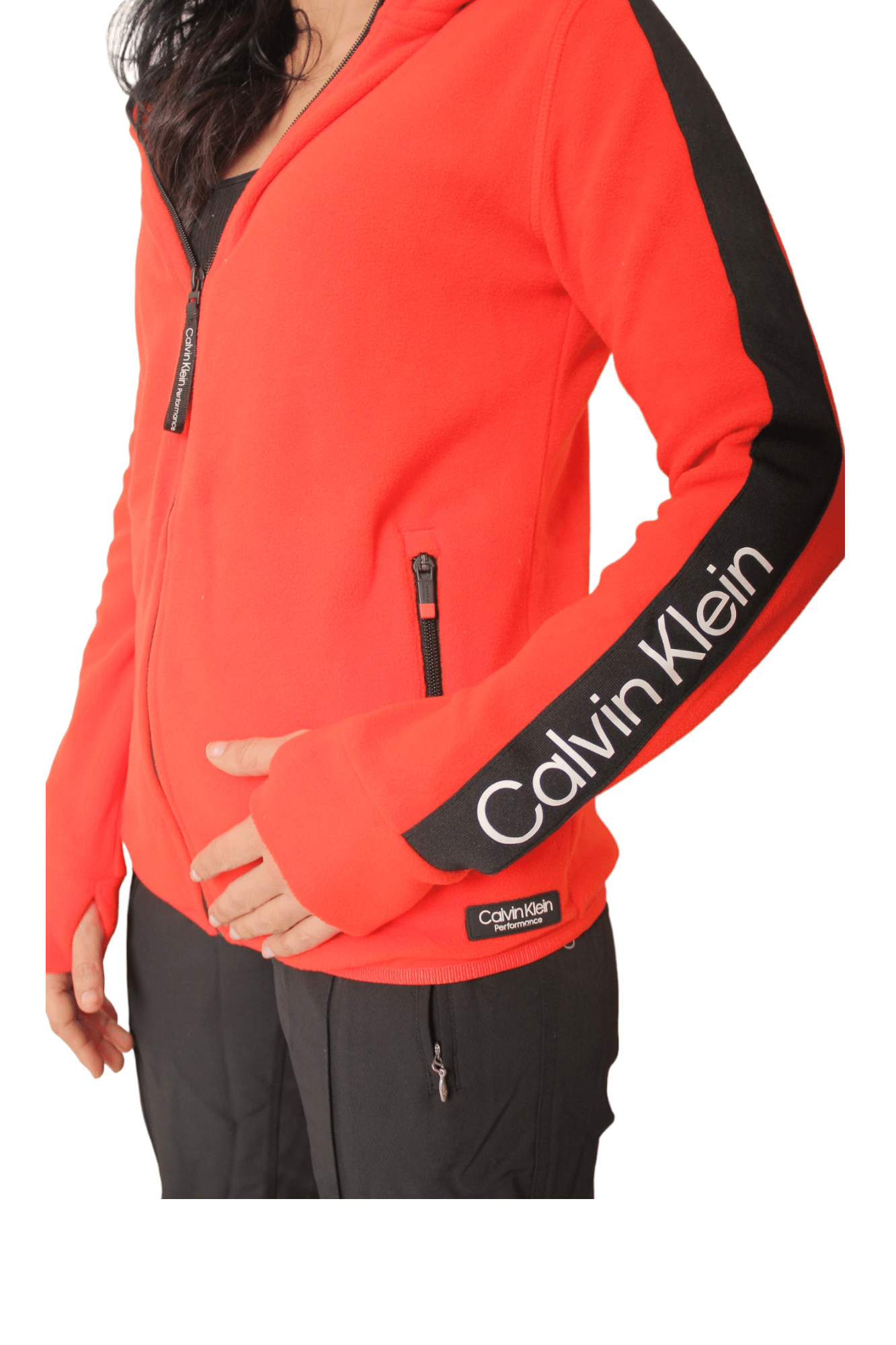 Winter23_WOMEN Women Jacket Full Zipper Jacket - CK - (shoulder writing) Red