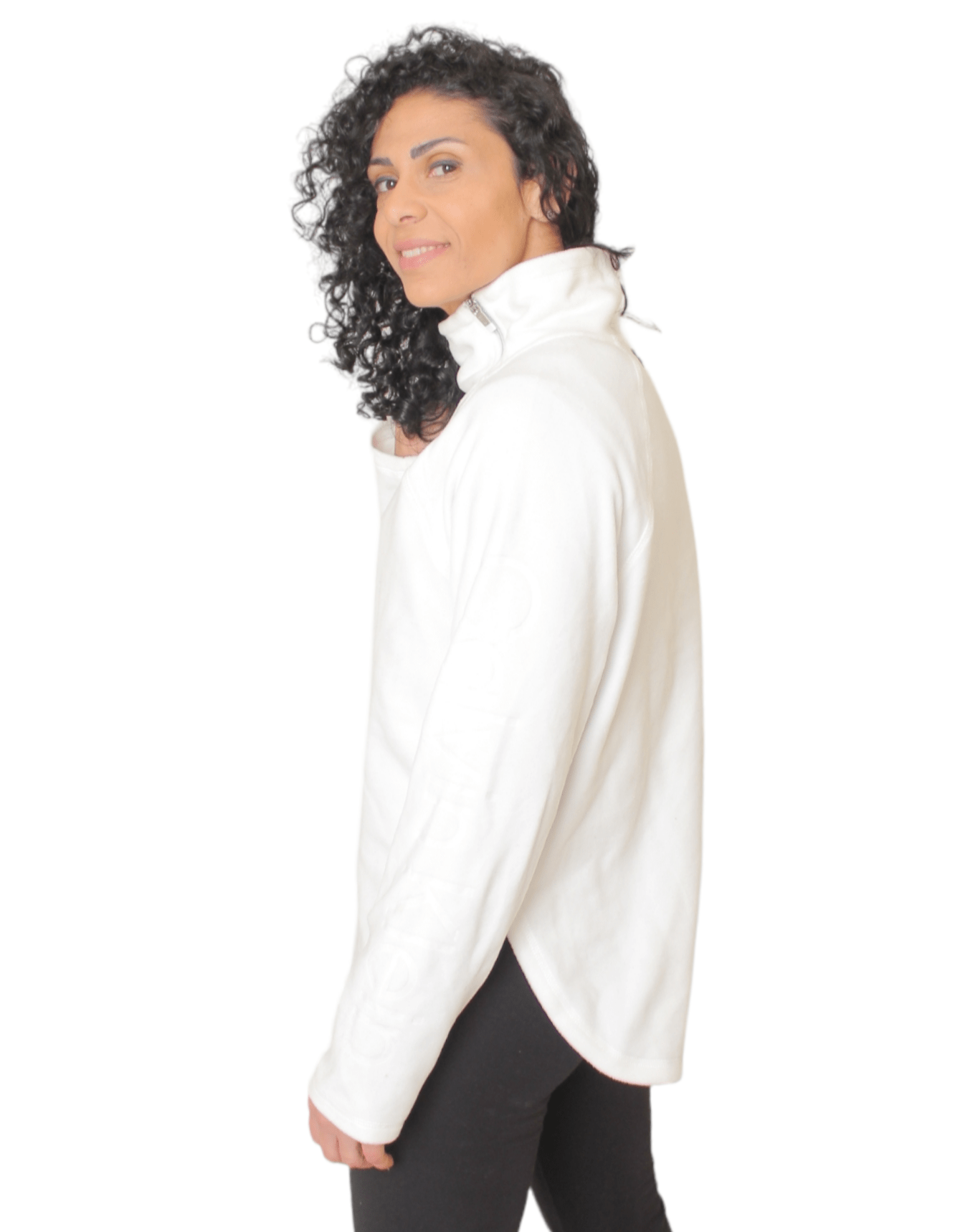 Winter23_WOMEN Women Jacket Half Zipper Jacket - CK -  White