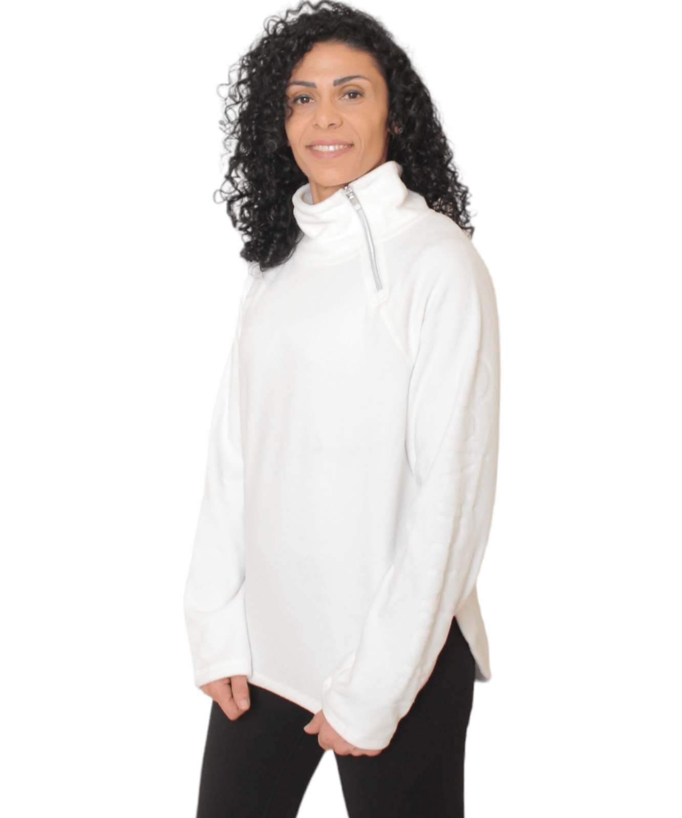 Winter23_WOMEN Women Jacket Half Zipper Jacket - CK -  White