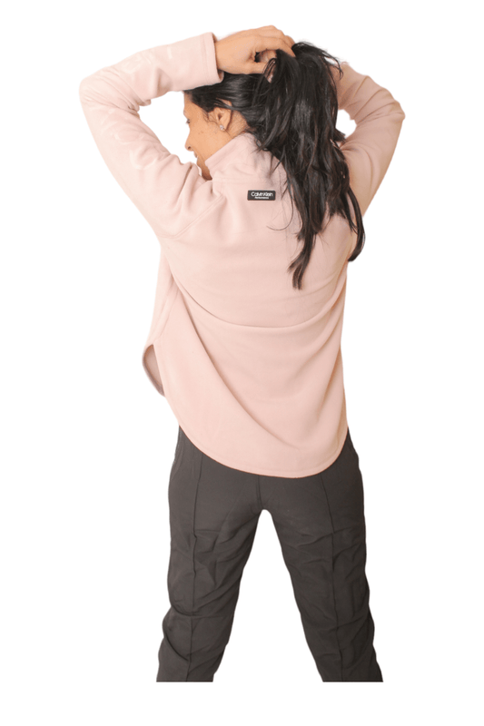 Winter23_WOMEN Women Jacket High Collar Sweatshirt - CK -  Pink