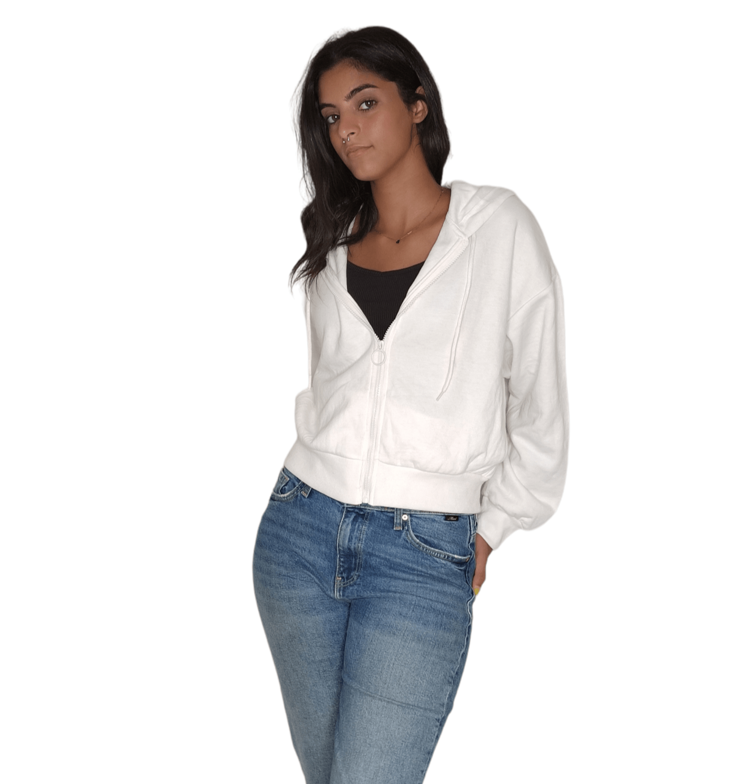 Winter23_WOMEN Women Jacket Women Melton Sweater - White