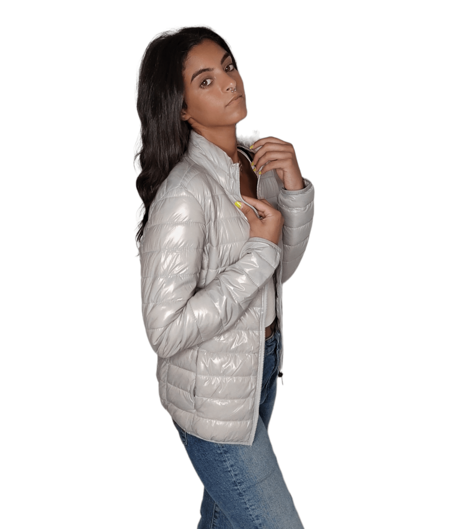 Winter23_WOMEN Women Jacket Women Puffer Jacket - Grey