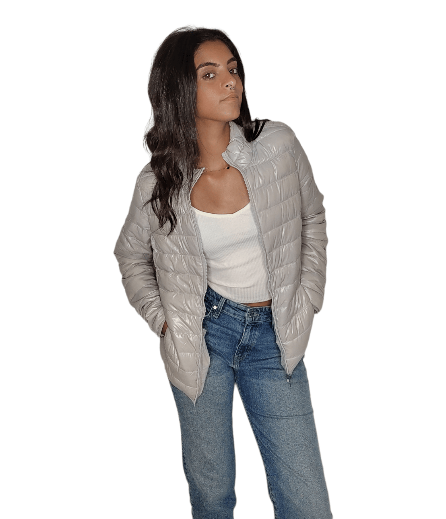 Winter23_WOMEN Women Jacket Women Puffer Jacket - Grey