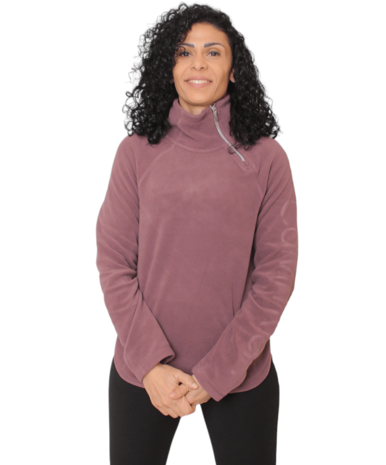 Winter23_WOMEN Women Jacket Women Sweatshirt Half Zipper - CK -  Purple