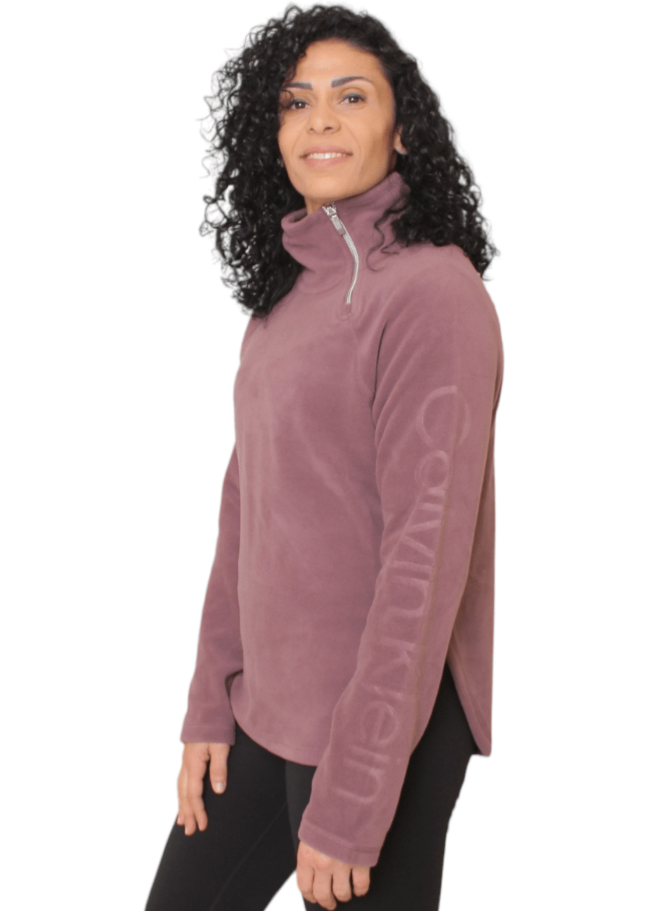Winter23_WOMEN Women Jacket Women Sweatshirt Half Zipper - CK -  Purple