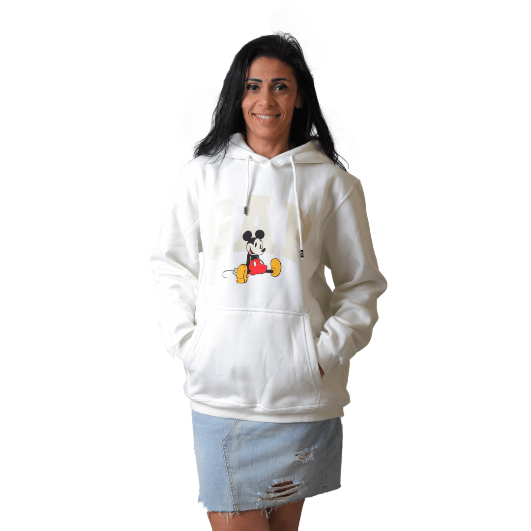 Winter23_WOMEN Women Pullover GAP X Mickey Women Hoodie (Oversized) - White