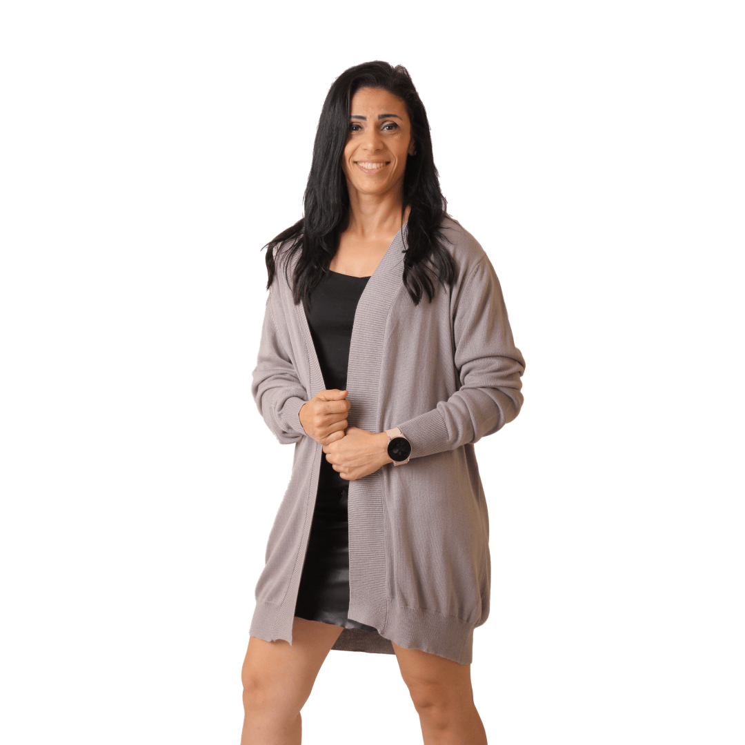 Winter23_WOMEN Women Pullover Women AE Cotton Cardigan - Grey