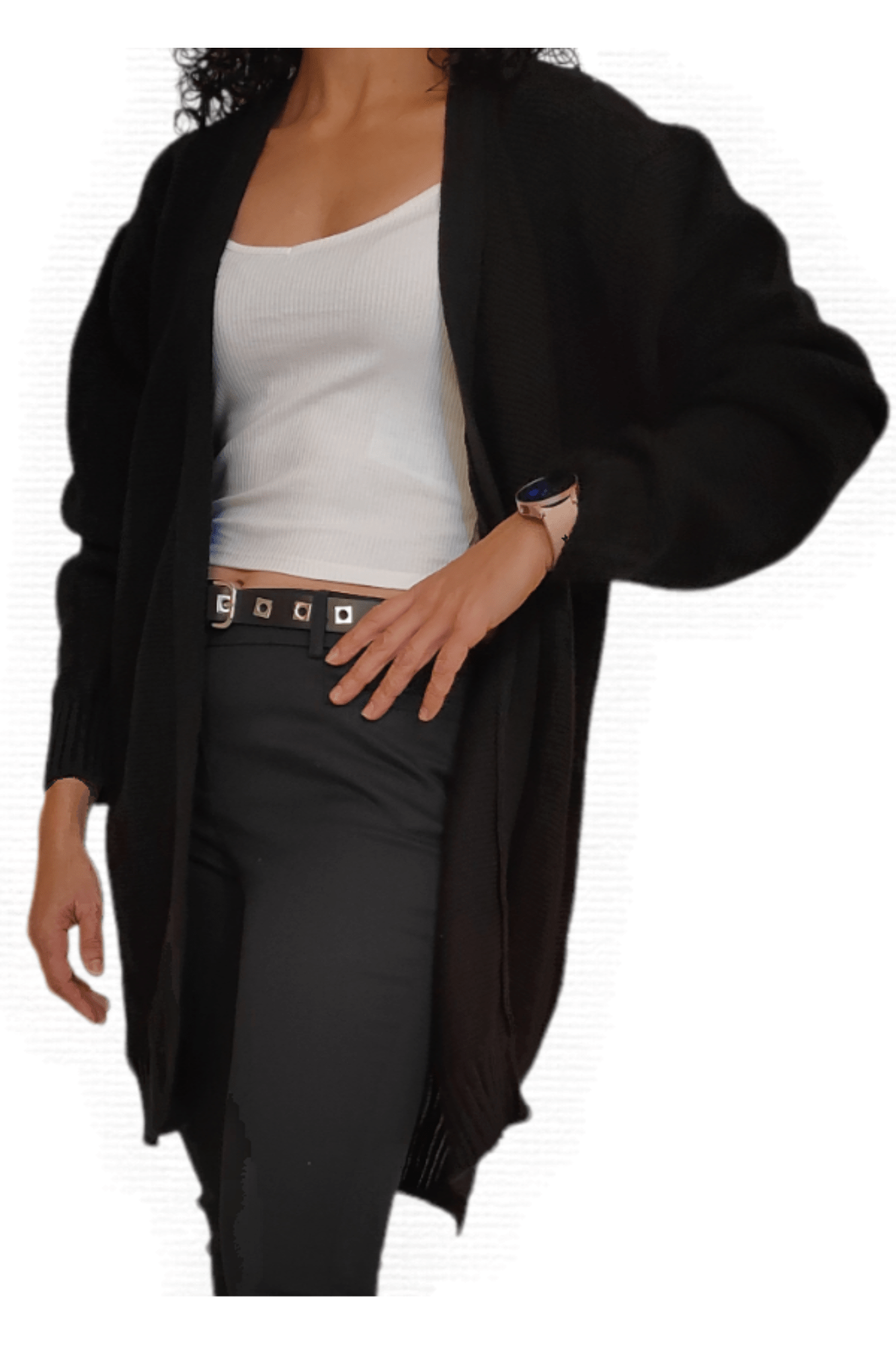 Winter23_WOMEN Women Pullover Women AE New Cardigan - Black
