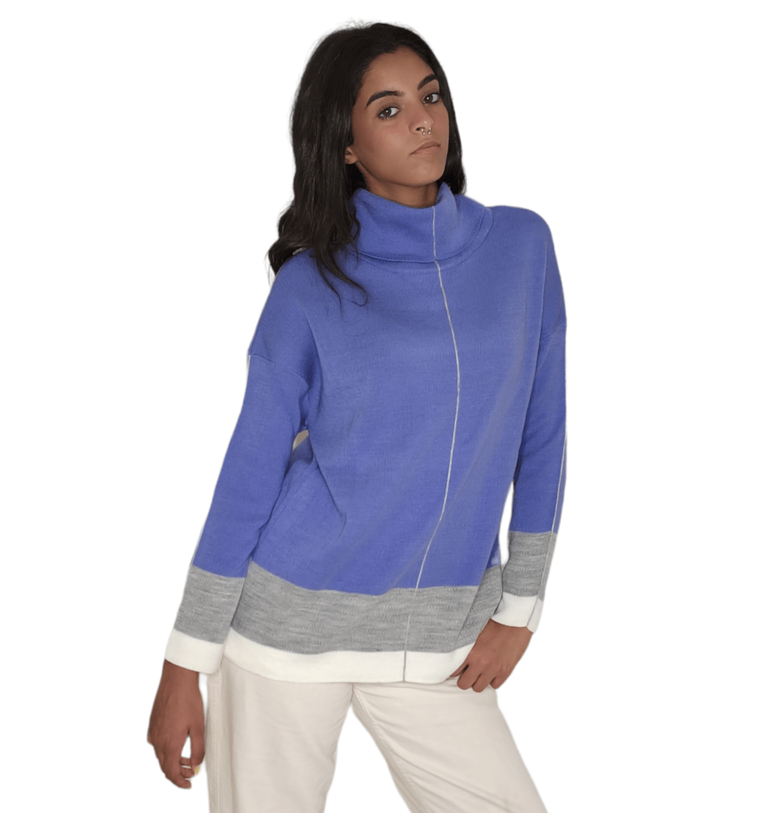 Winter23_WOMEN Women Pullover Women - High Collar Pullover - Purple