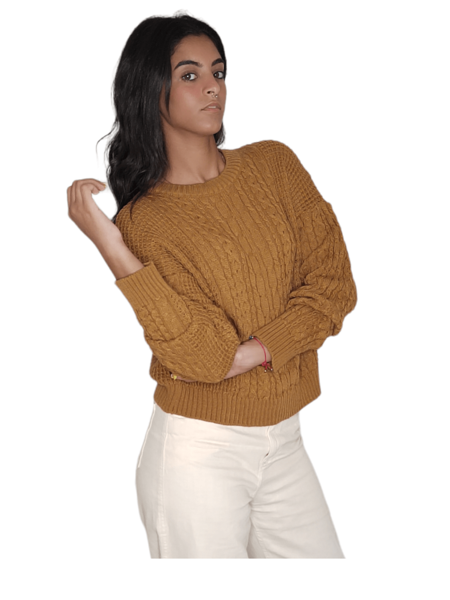 Winter23_WOMEN Women Pullover Women Knitwear Pullover - Dark Mustard