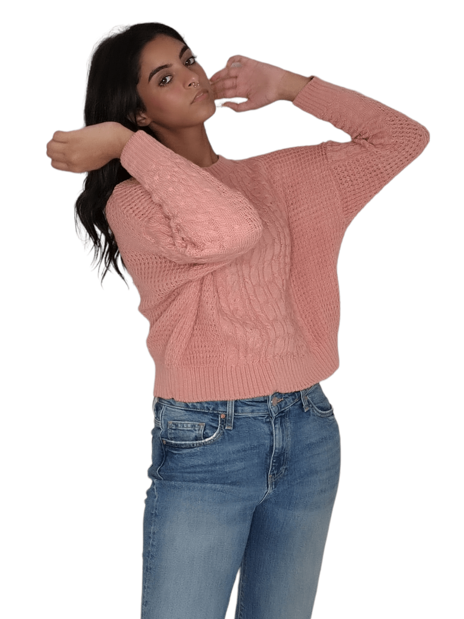 Winter23_WOMEN Women Pullover Women Knitwear Pullover - Saumon