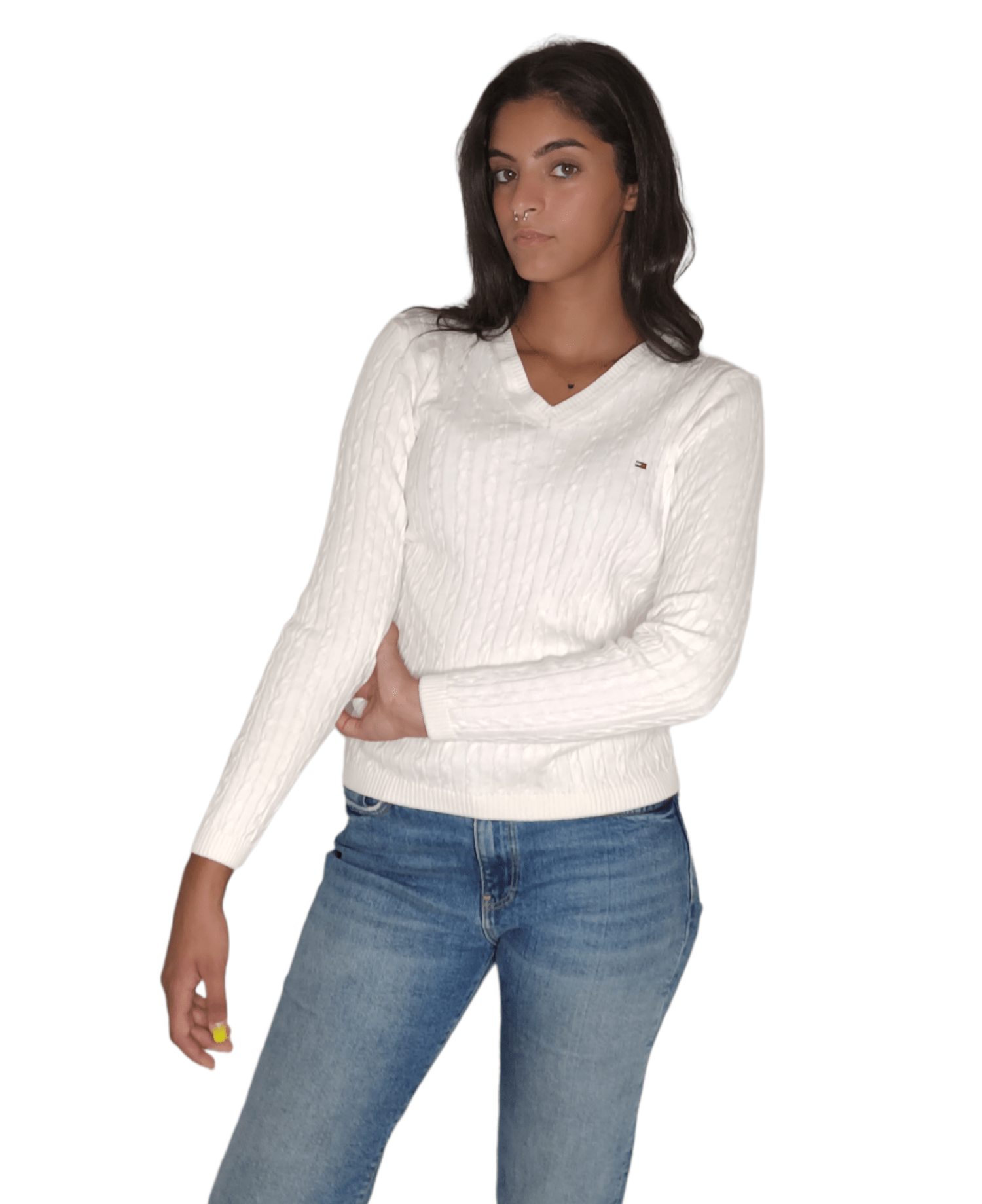 Winter23_WOMEN Women Pullover Women Light Pullover - White