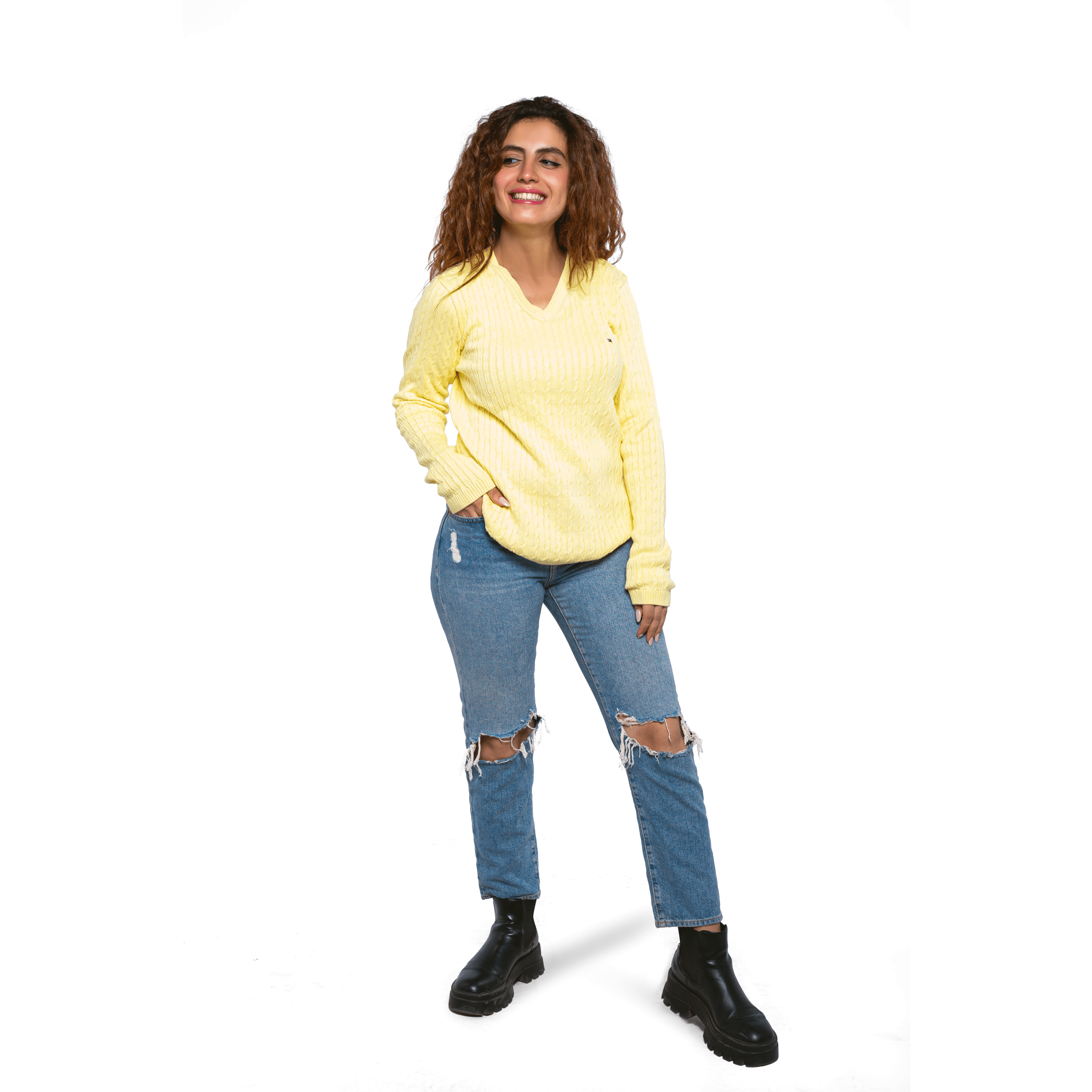 Winter23_WOMEN Women Pullover Women Light Pullover - Yellow