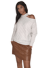 Winter23_WOMEN Women Pullover Women Off-Shoulder Pullover - Beige