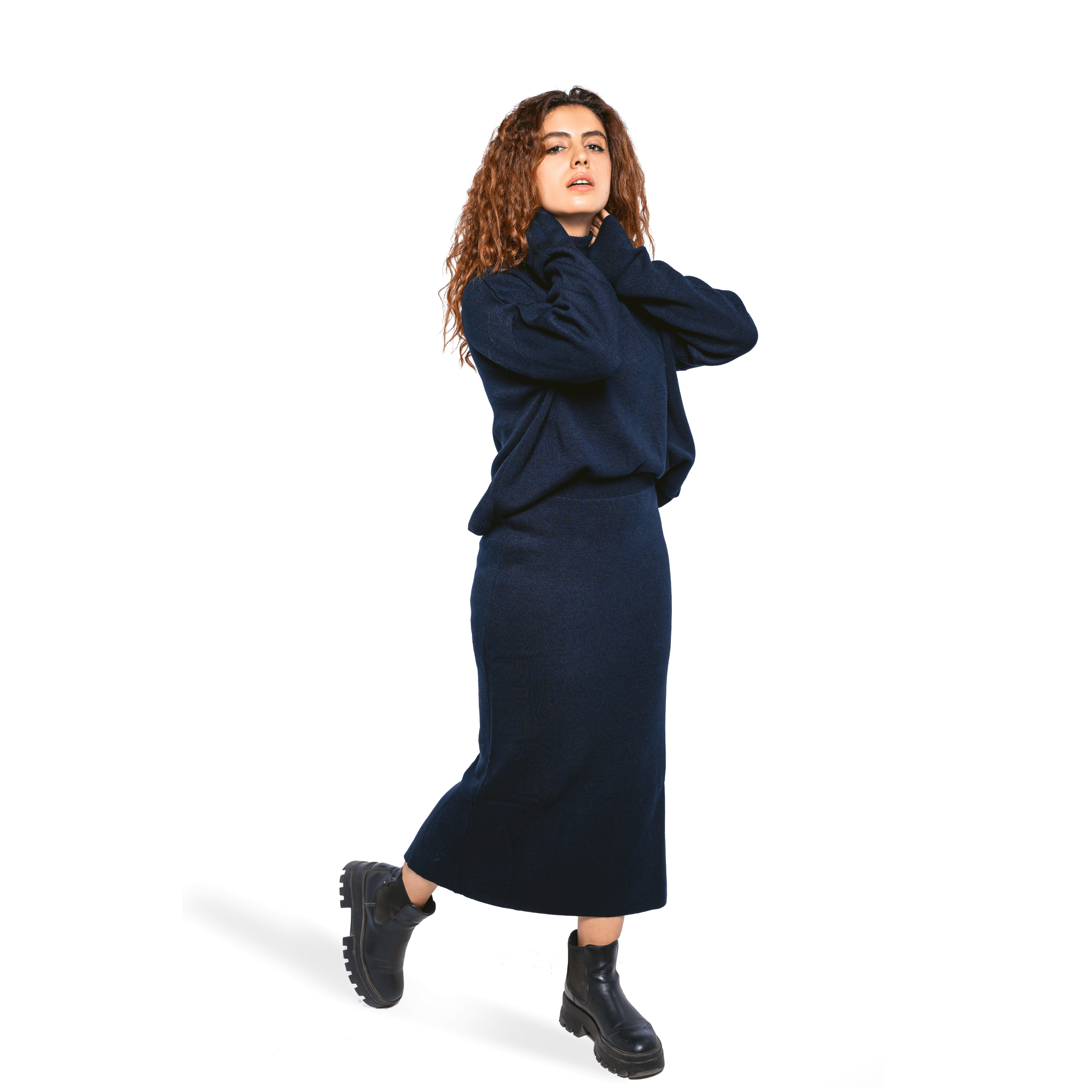 Winter23_WOMEN Women Pullover Women Pullover & Skirt set (2 pieces) - Dark Blue