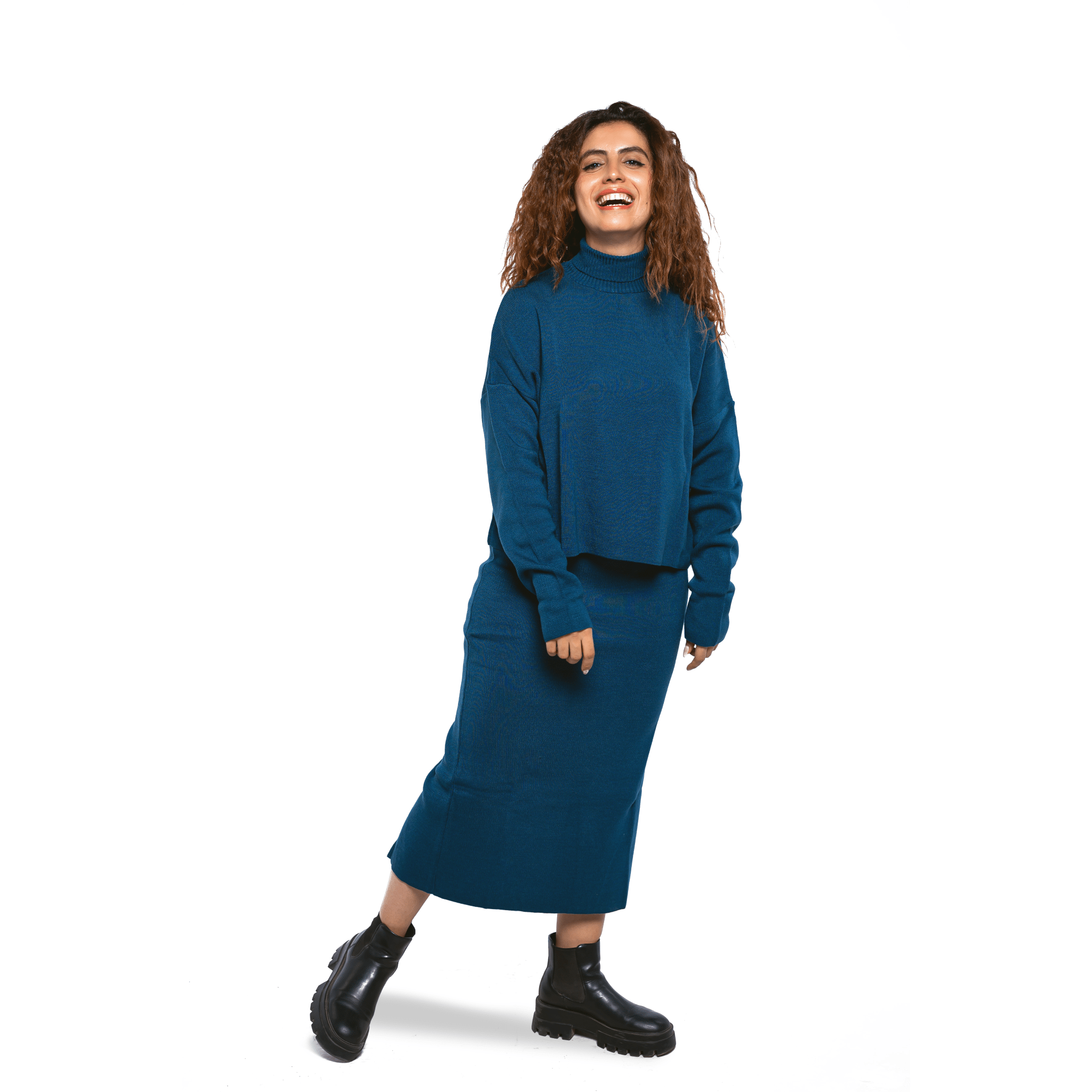 Winter23_WOMEN Women Pullover Women Pullover & Skirt set (2 pieces) - Petrol