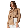 Winter23_WOMEN Women Pullover Women Satin Chemise - Brown