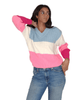 Winter23_WOMEN Women Pullover Women Stripped Pullover - Baby Blue x Pink