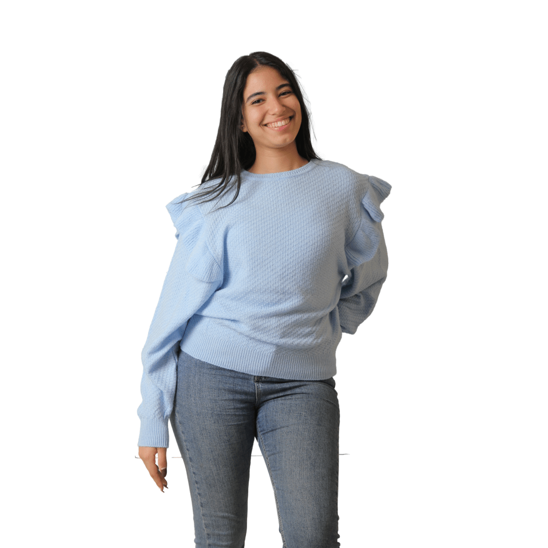 Winter23_WOMEN Women Pullover Women Zara Blouse - Baby Blue