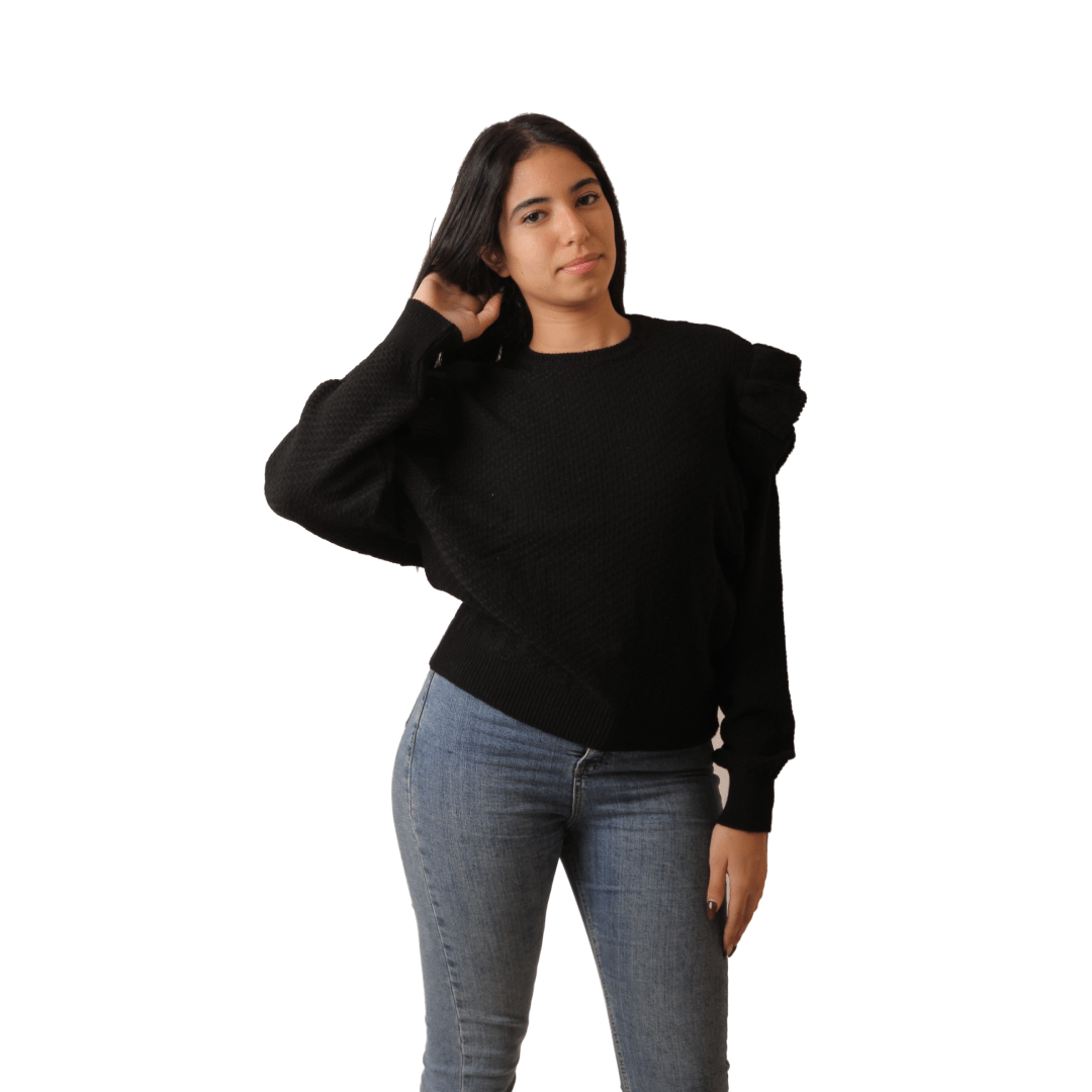 Winter23_WOMEN Women Pullover Women Zara Blouse - Black