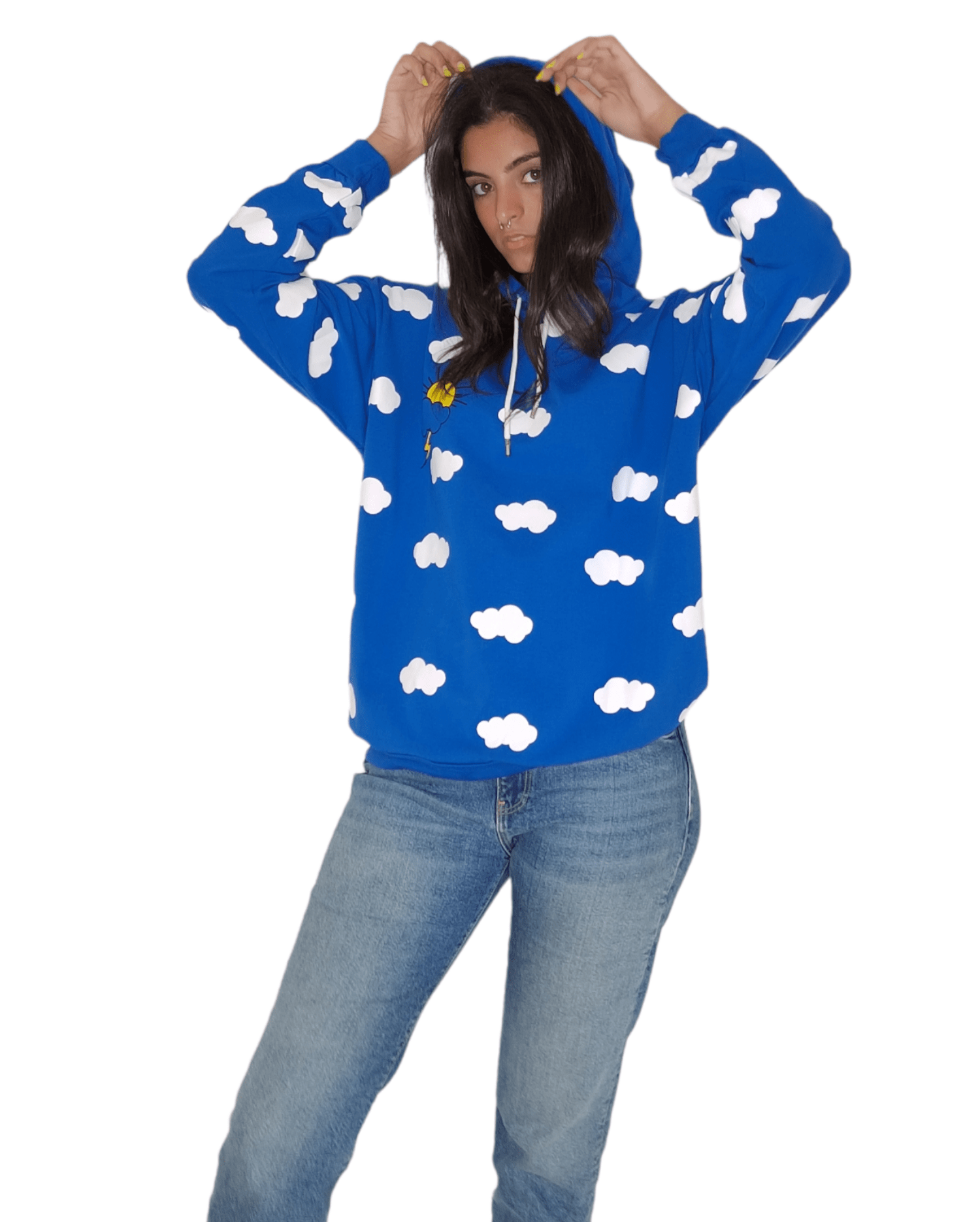 Winter23_WOMEN Women Sweatshirt Women Cotton Sweatshirt - Blue