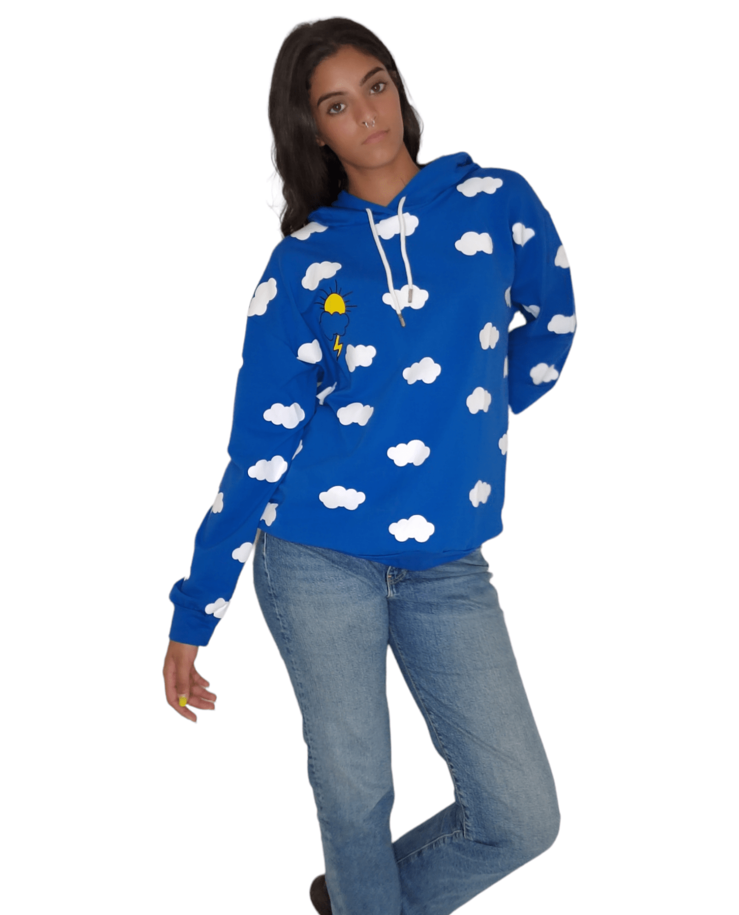 Winter23_WOMEN Women Sweatshirt Women Cotton Sweatshirt - Blue