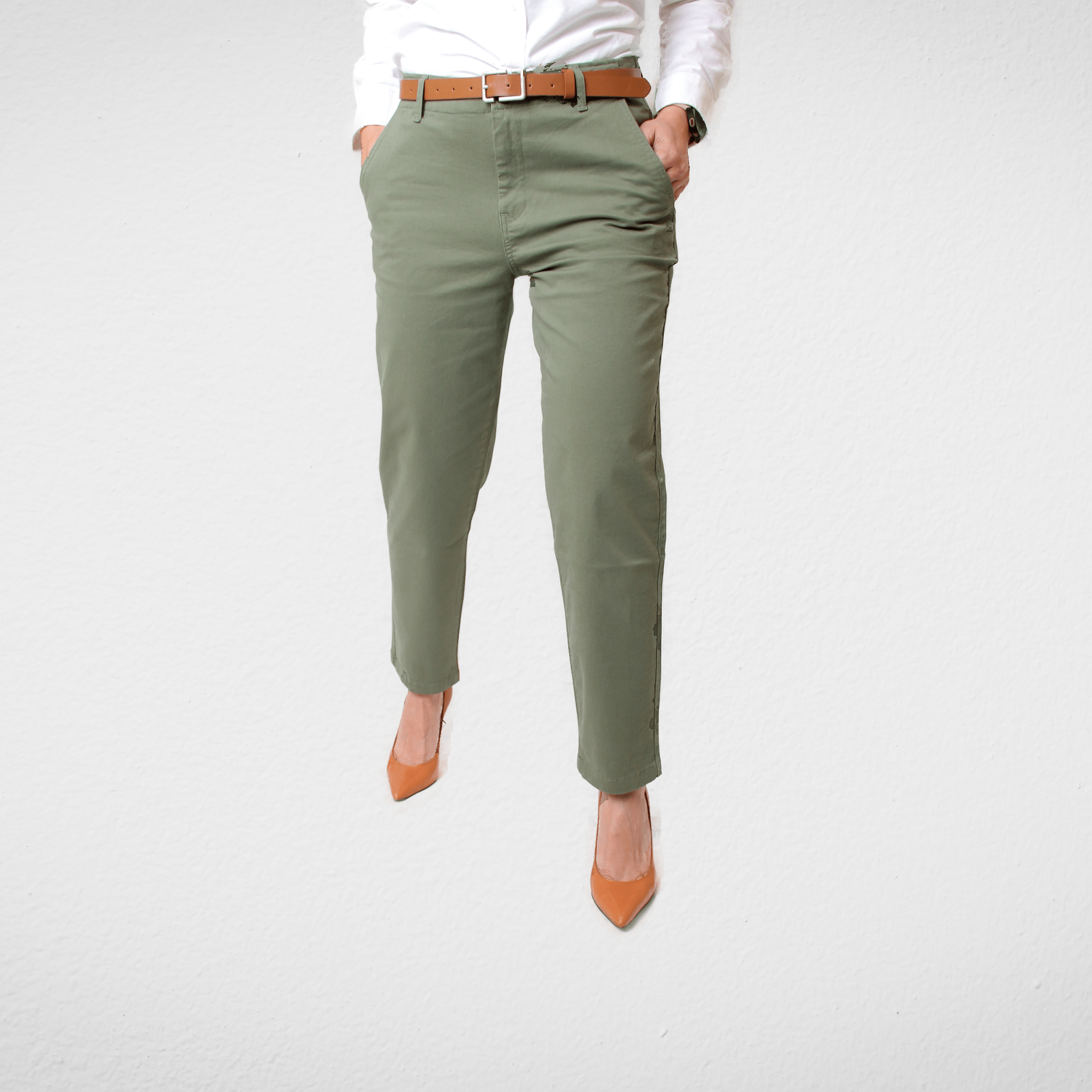 Women Gabardine Pants [BOSS] Olive Green