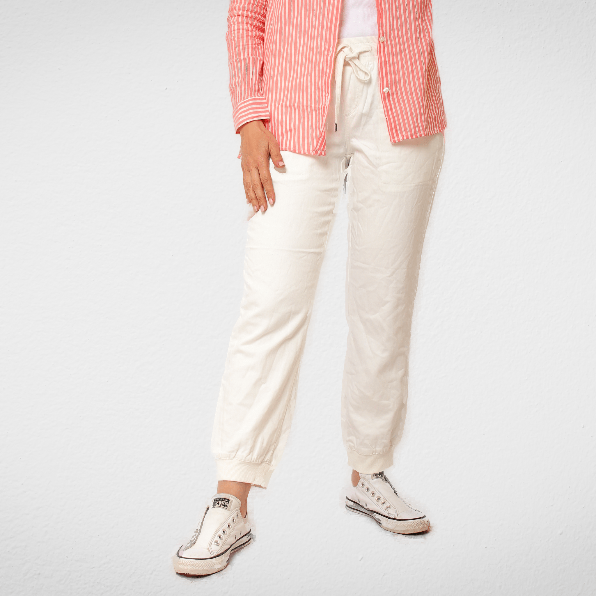 Women Summer 23 Pants Women Pants (استك) - White