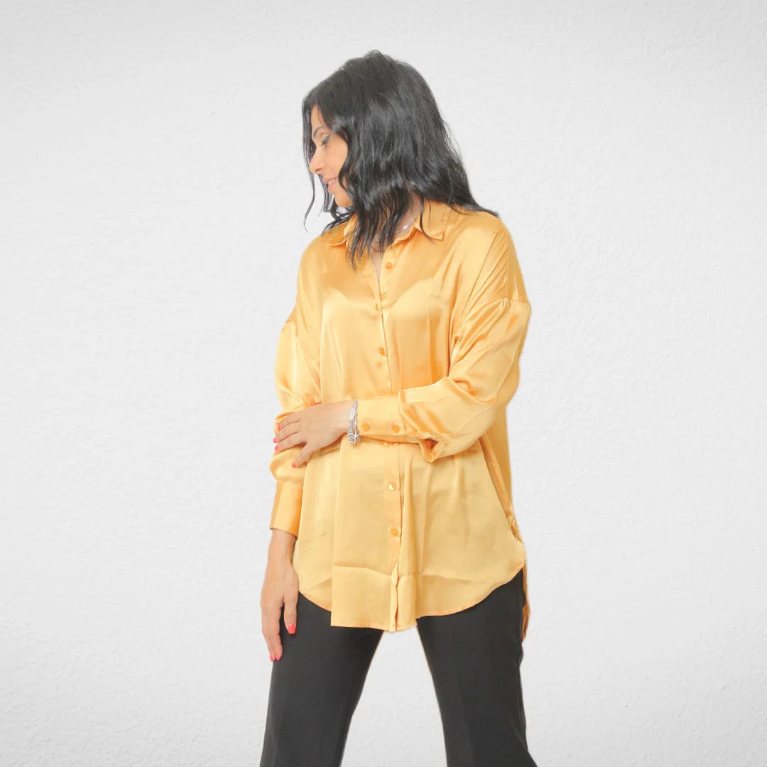 Women Summer 23 Summer Sale 23 Shirt Satin - Women - Yellow